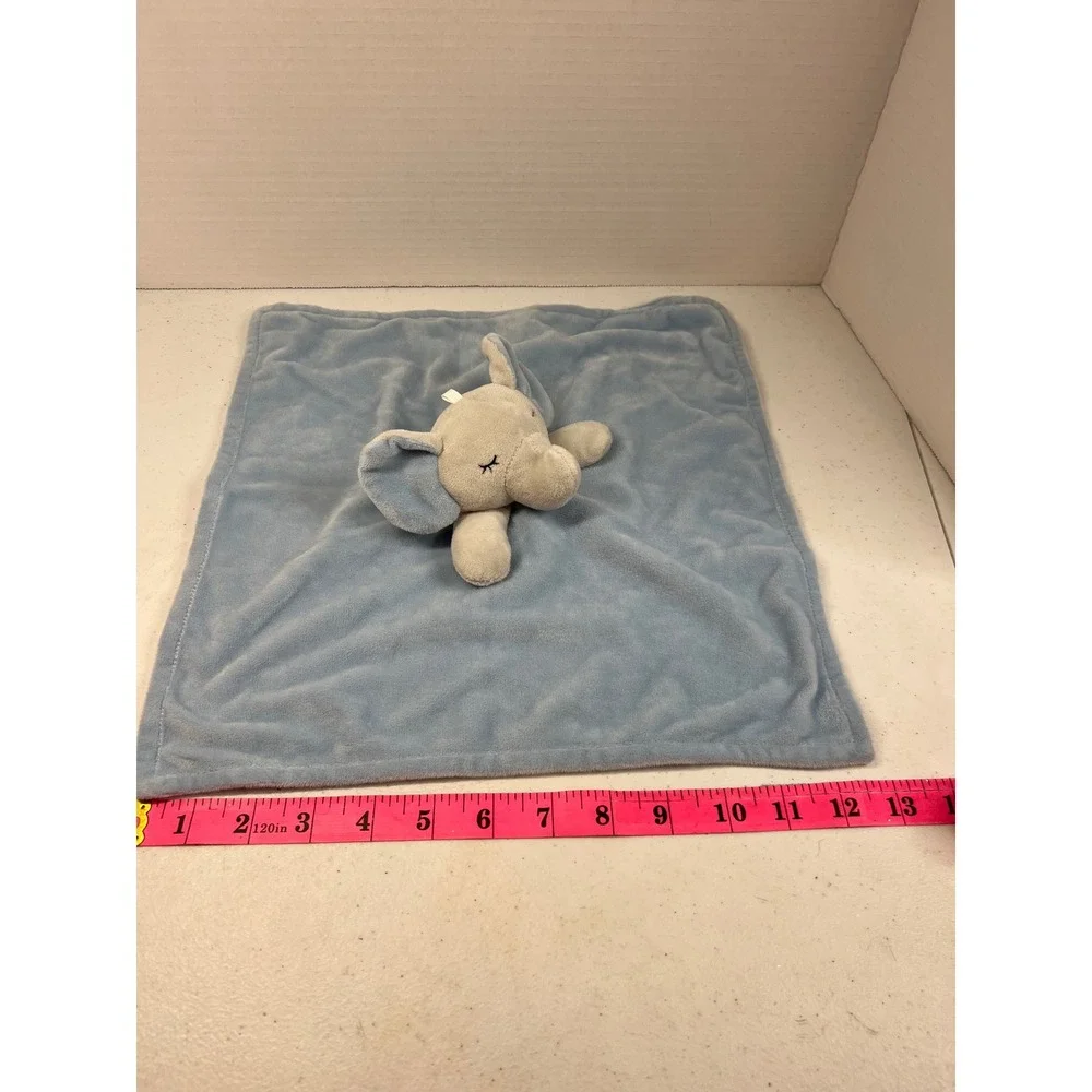 Blue Elephant Baby Security Blanket Lovey Sketched Elephant Print Unbranded